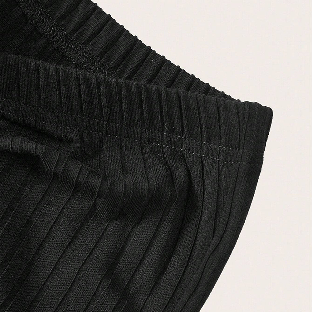 Damen Ripp-Hose Hochwerder mit Kordelzug