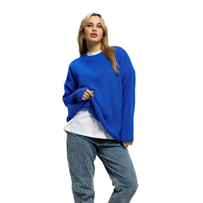 Damen Grobstrickpullover Lässiger Schnitt Großzügige Ärmel Norvielle