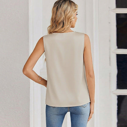 Damen Seidentop V-Ausschnitt Norvielle