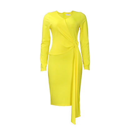 Damen Wickelkleid Elegante Drapierung Taillengürtel Norvielle