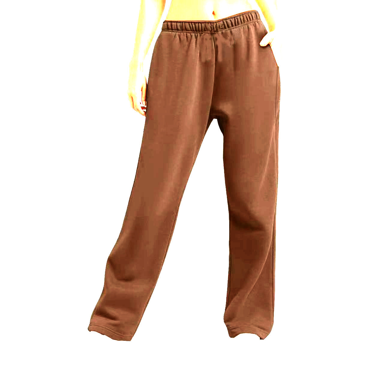 Damen Freizeithose Elastischer Bund Locker Passform Beige