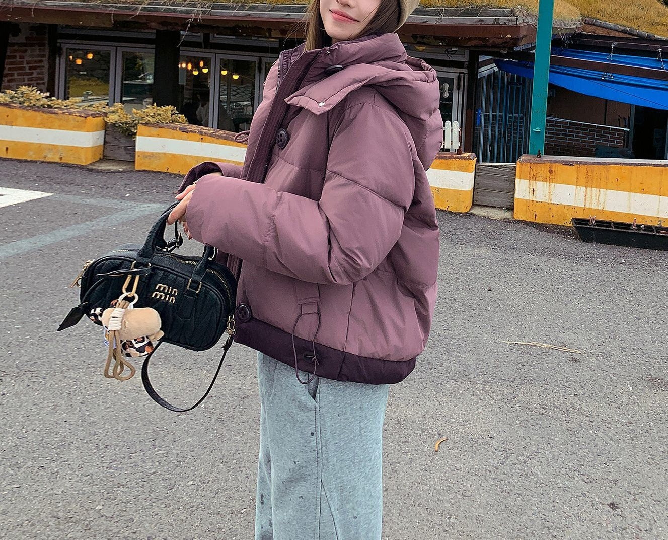 Damen Übergangsjacke Moderner Stehkragen Praktische Taschen Norvielle
