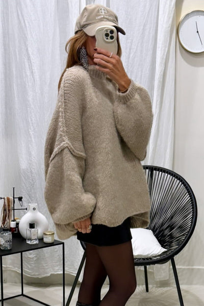 Damen Oversized Strickpullover Gemütlich Modern Norvielle