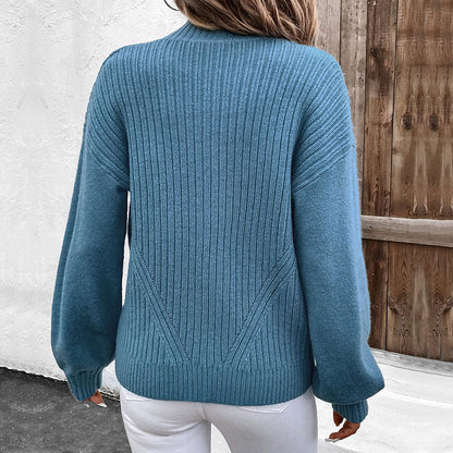 Damen Strickjacke Norvielle Mit Reißverschluss Puffärmel