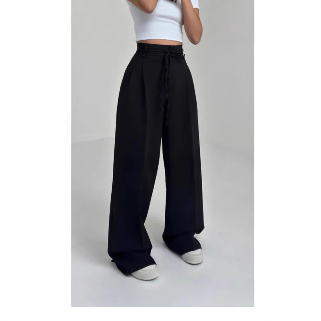Damen Bundfaltenhose Elastischer Taillenbund Norvielle
