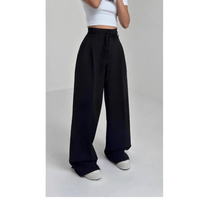 Damen Bundfaltenhose Elastischer Taillenbund Norvielle