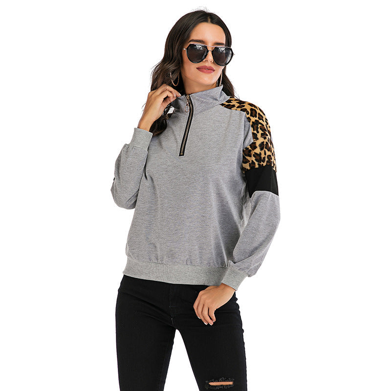 Damen Pullover Tiermuster Hochkragen Norvielle - Norvielle
