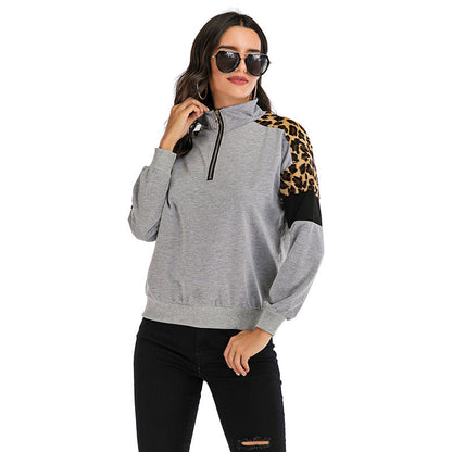 Damen Pullover Tiermuster Hochkragen Norvielle - Norvielle