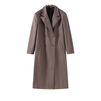 Damen Doppelreiher Wollmantel Elegantes Design