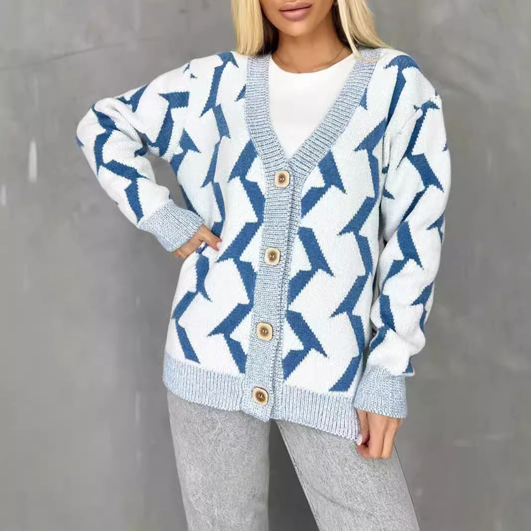 Damen Strickjacke Blitzenmuster Norvielle