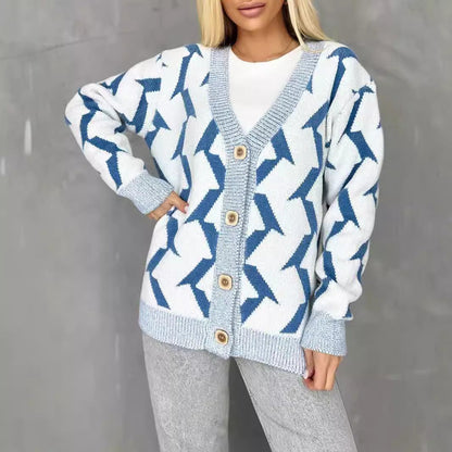 Damen Strickjacke Blitzenmuster Norvielle
