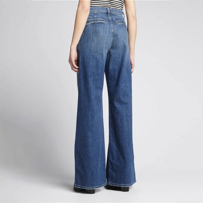Damen Weite Jeans Hochbund Lässiger Schnitt