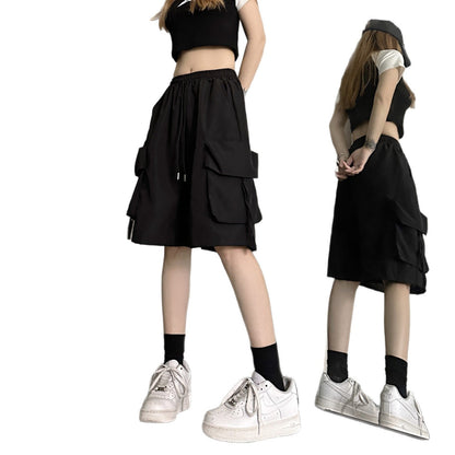 Damen Cargo-Shorts Elastischer Bund Praktische Seitentaschen