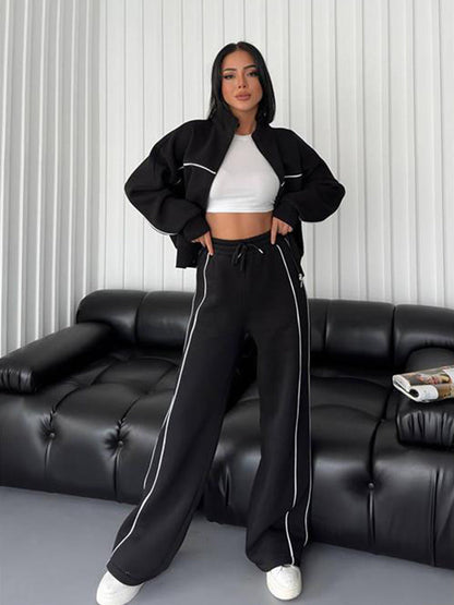 Damen Sportliches Zweiteiler-Set Sweatshirt und Hose Norvielle