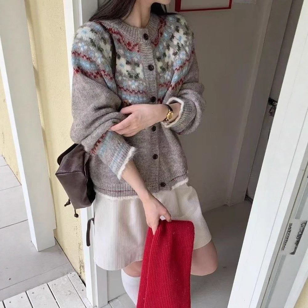 Damen Strickjacke Gemustert Bunt Norvielle - Norvielle