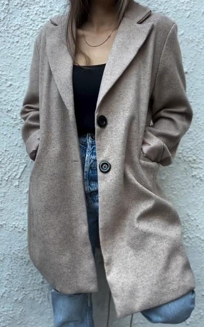 Damen Wollmantel Elegantes Design Reverskragen