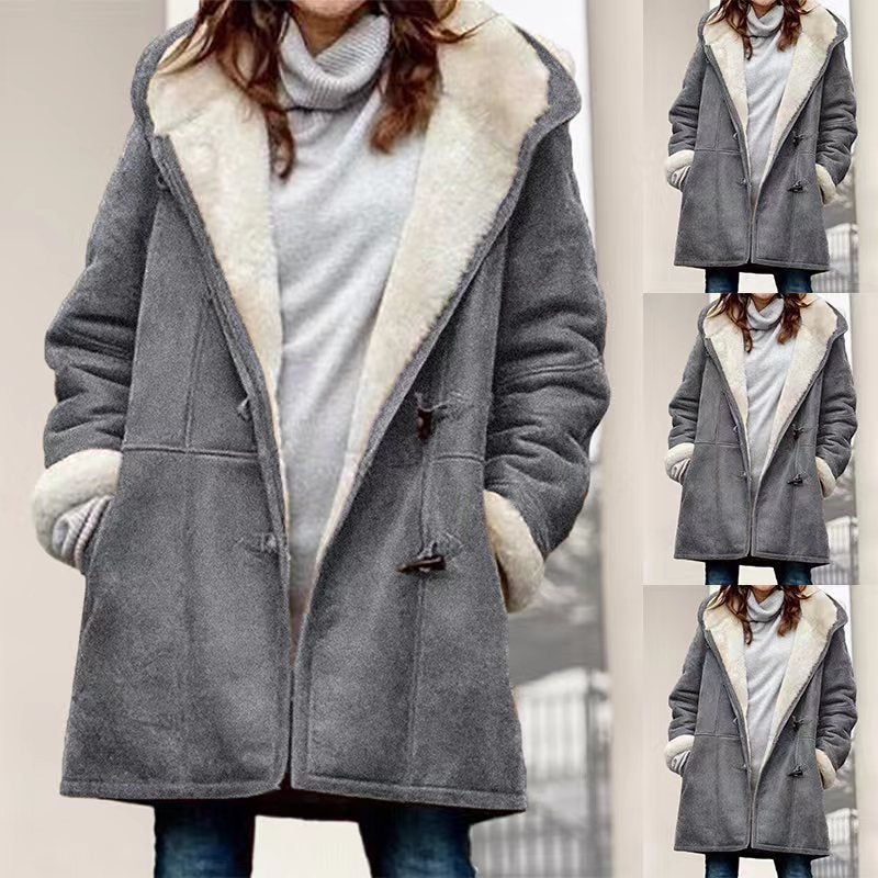 Damen Wollmantel Teddy-Futter Locker Passform Norvielle - Norvielle