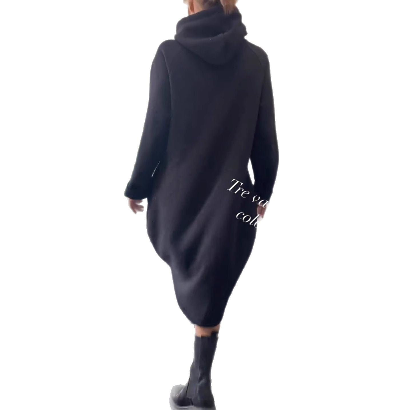 Damen Oversize Kapuzenkleid Glitzernd
