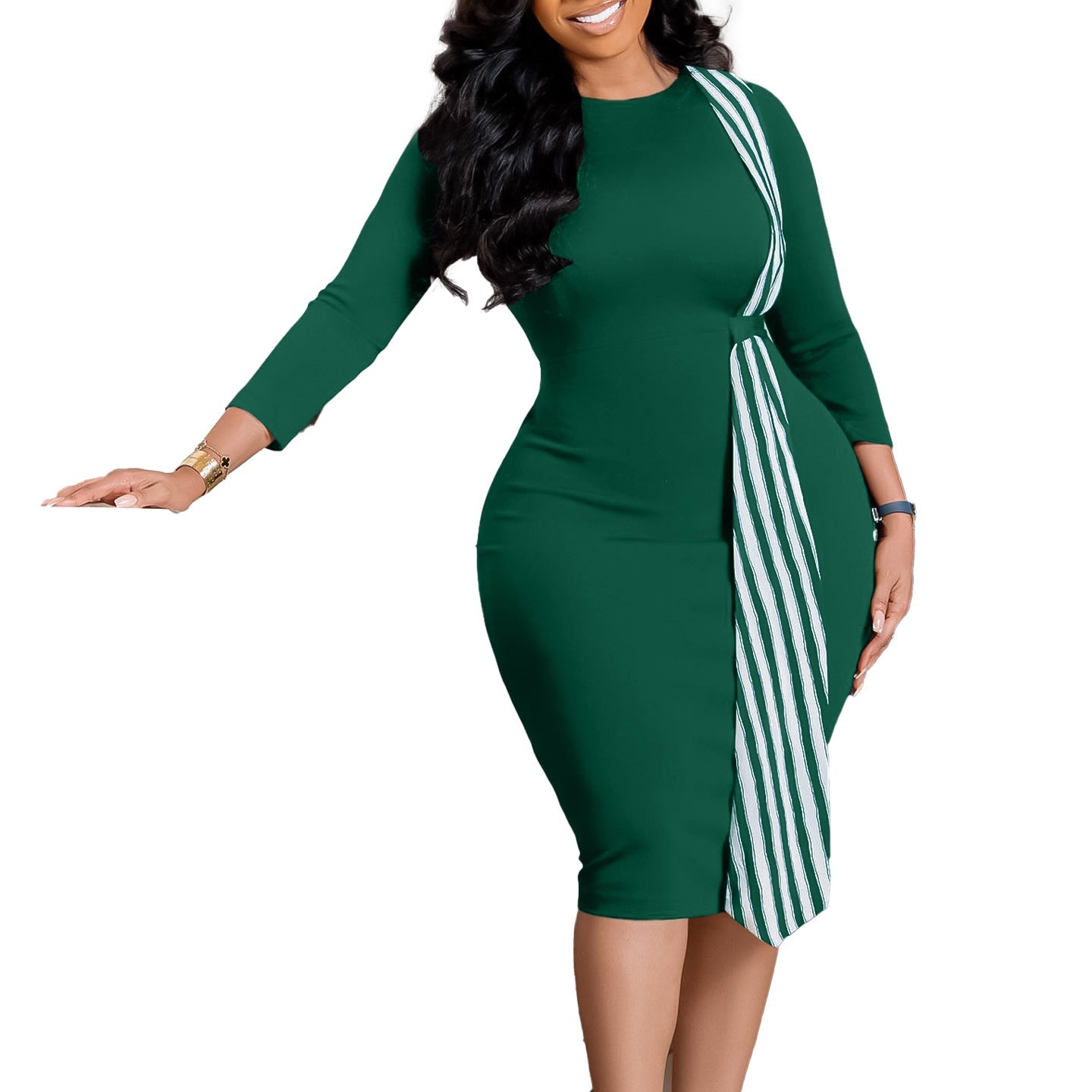Damen Kleid Asymmetrisch Bindedetail Norvielle