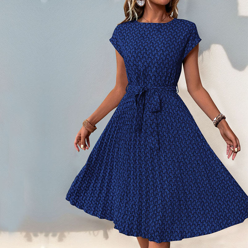 Damen Midikleid Asymmetrischer Saum Dekorativer Gürtel Norvielle