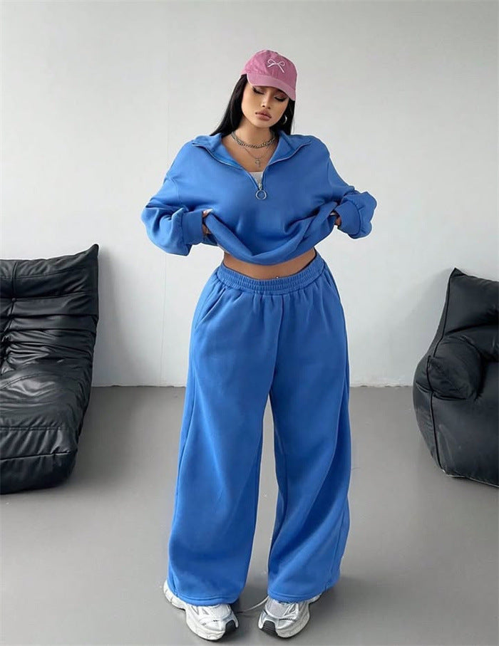 Damen Sportliches Hoodie und Sweathosen Set Baumwolle