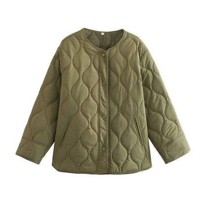 Damen Leichte Steppjacke mit Knöpfen