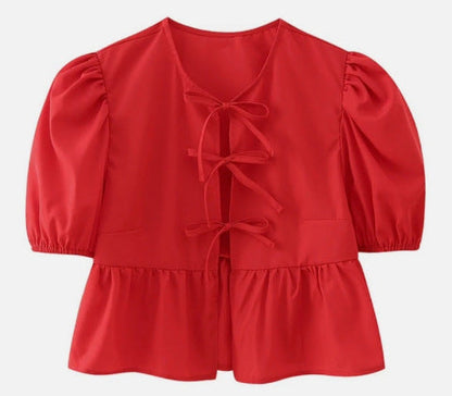 Damen Kurzjacke Puffärmel Norvielle