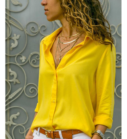 Damen Bluse Lockere Moderner Schnitt Knopfdetails