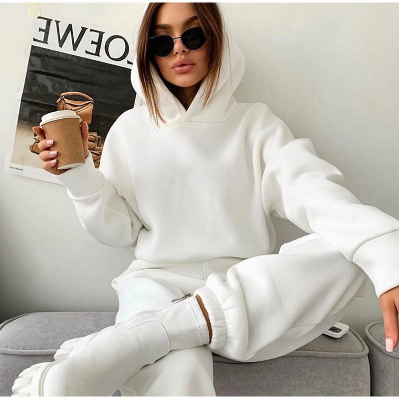 Damen Sportliches Lounge-Set Oversized Hoodie Jogginghosen Norvielle