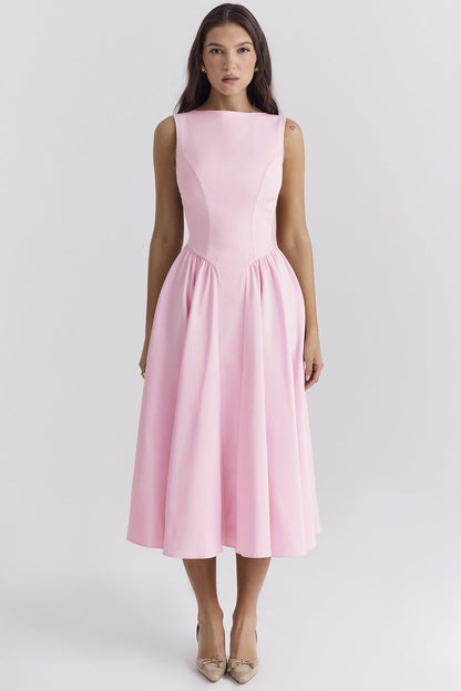 Damen Elegantes Midi-Kleid Ausgefallener Schnitt Norvielle