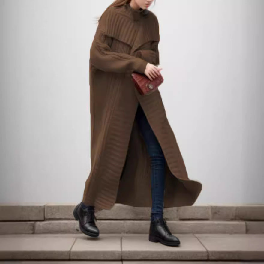 Damen Grobstrickmantel Weite Ärmel Modern Norvielle