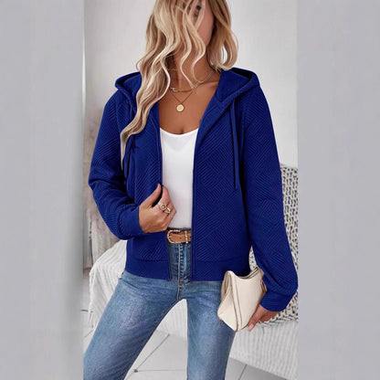 Damen Sportkapuzenjacke Strukturiertes Design Praktische Taschen