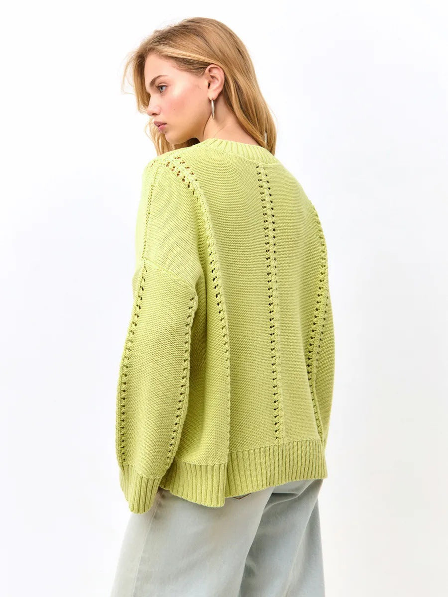 Damen Strickpullover Luftiger Strick Norvielle Beige
