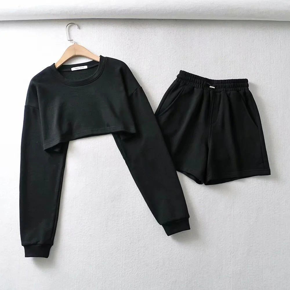 Damen Crop- und Shorts Set Norvielle