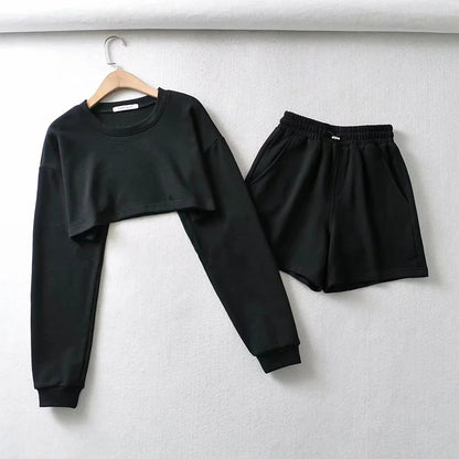 Damen Crop- und Shorts Set Norvielle