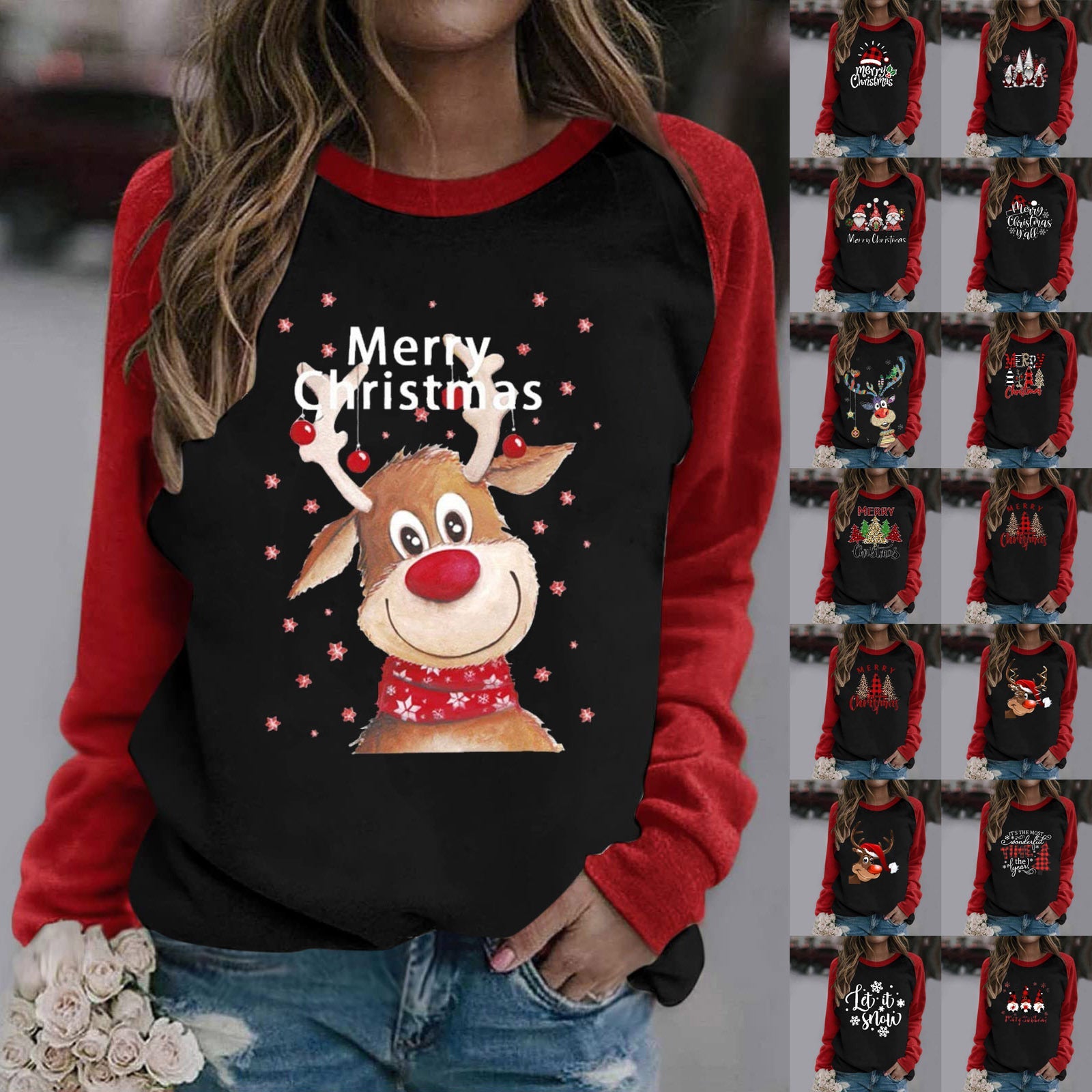 Damen Sweatshirt Weihnachtsmotive Norvielle - Norvielle