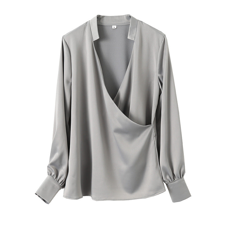 Damen Wickeloberteil V-Ausschnitt Elegantes Norvielle