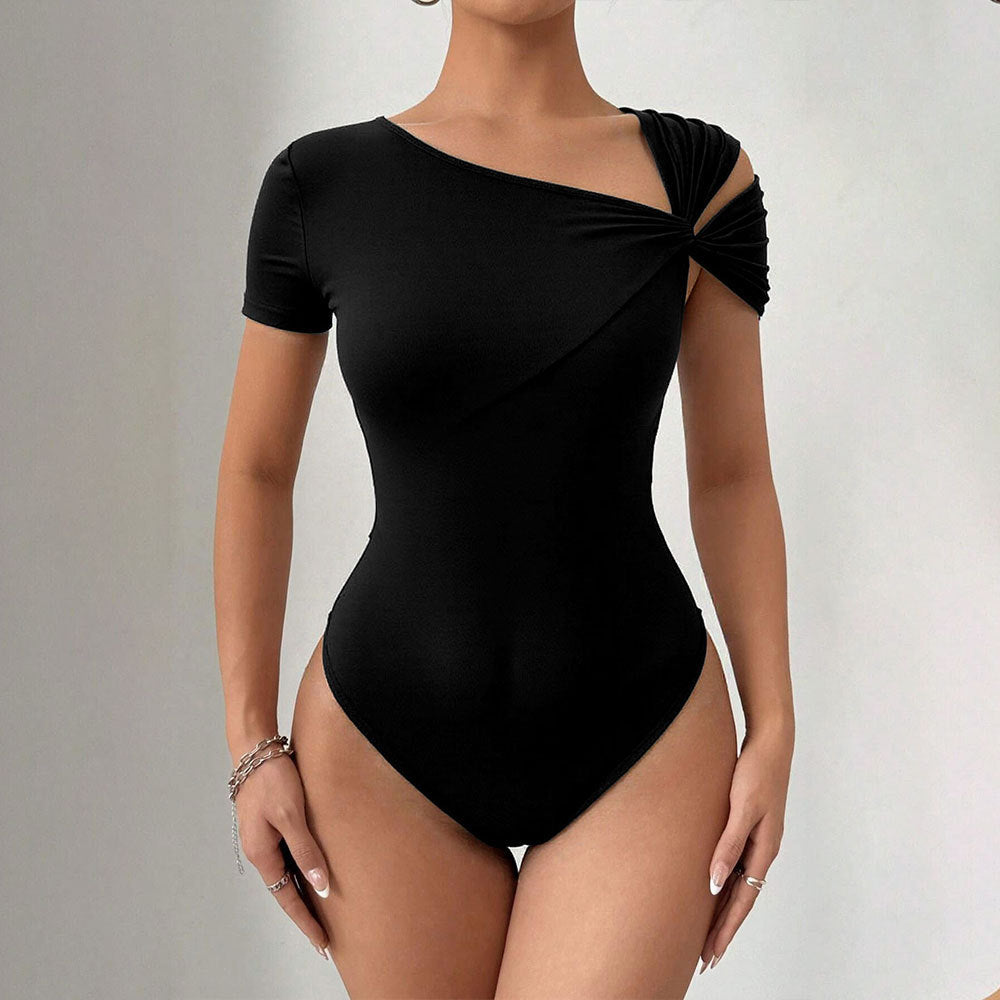 Damen Body Asymmetrischer Schnitt Drapierung Norvielle