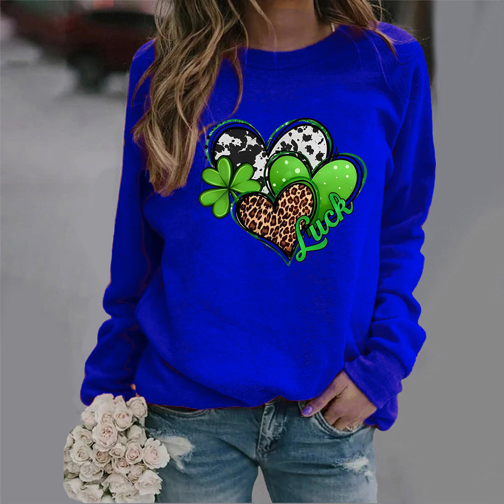 Damen Sweatshirt Kreatives Herzdesign Auffälliges Motiv