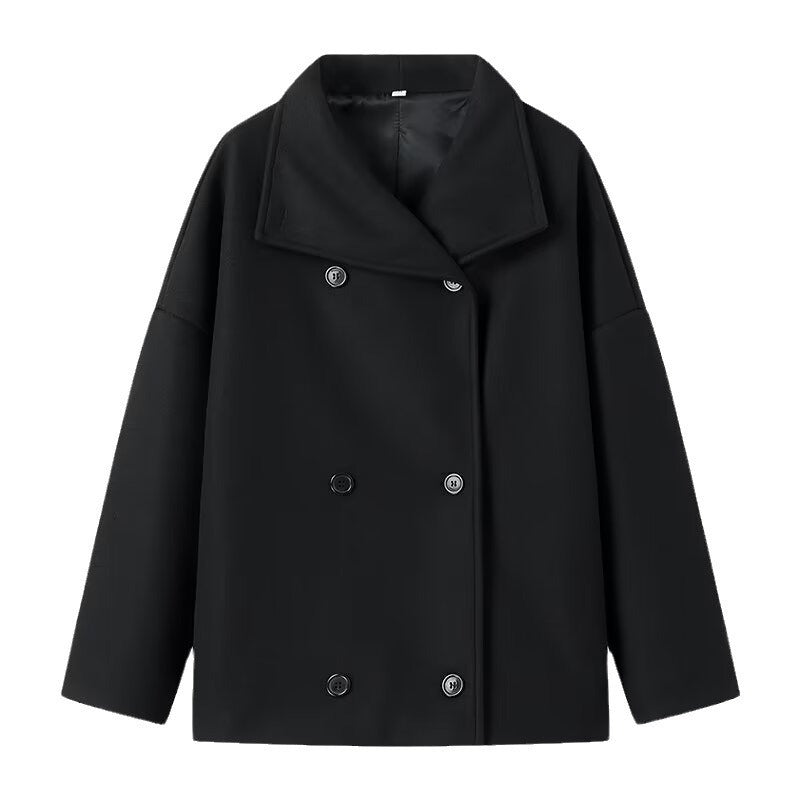 Damen Übergangsjacke Lässiger Schnitt Doppelknopf Beige