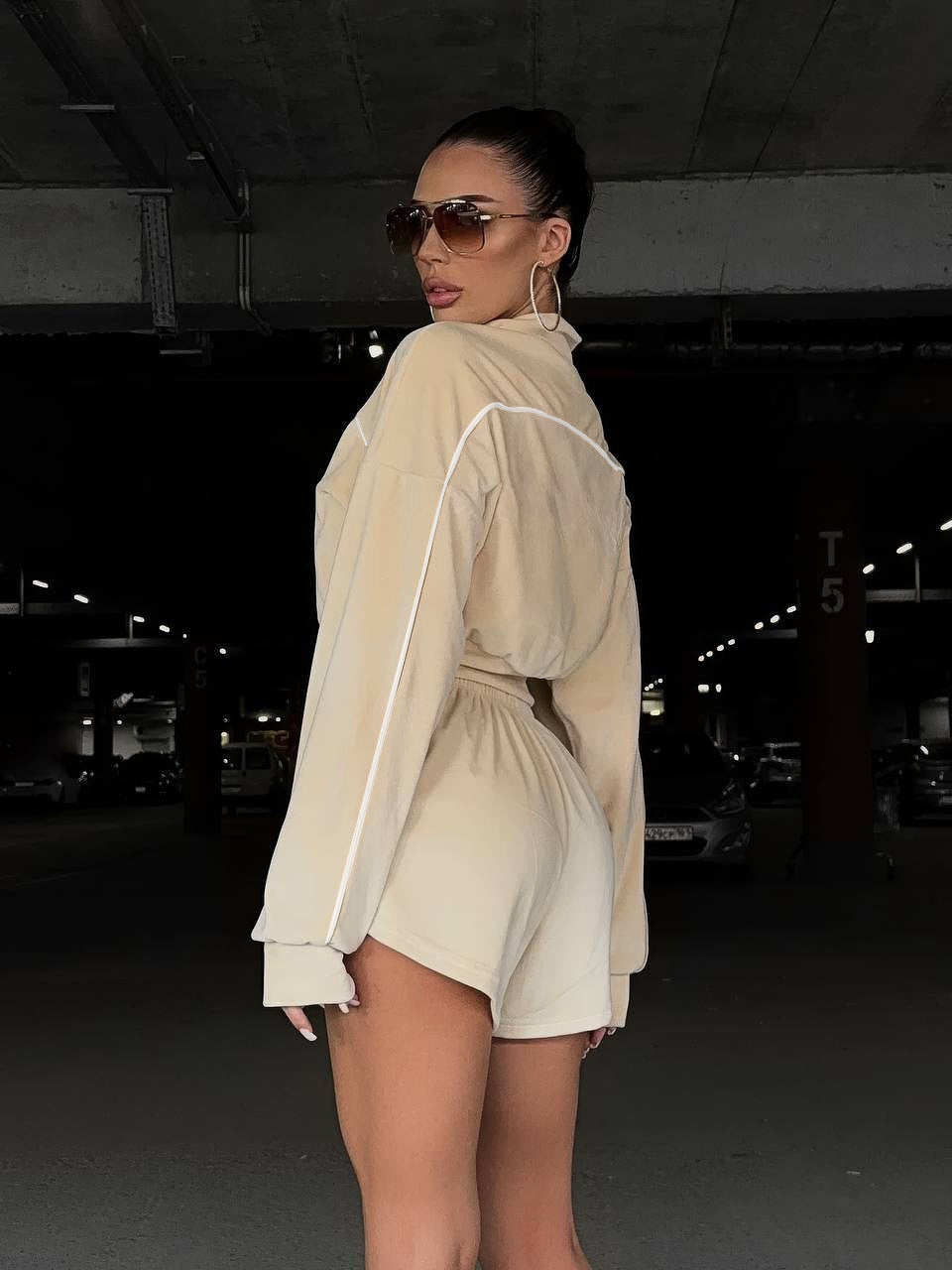 Damen Loungewear-Set mit Shorts und Oversized-Oberteil Norvielle