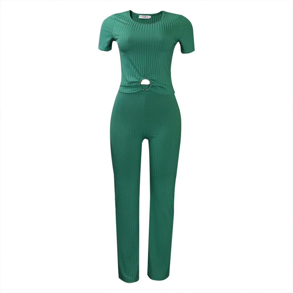 Damen Jumpsuit Hochgeschnitten Schlitz Norvielle