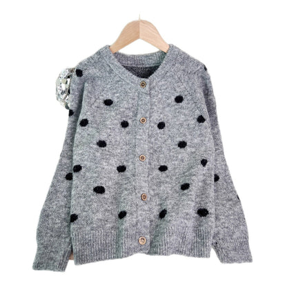 Damen Strickjacke Kuschelig Punkte Norvielle