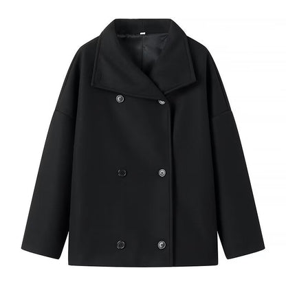 Damen Übergangsjacke Lässiger Schnitt Doppelknopf Beige