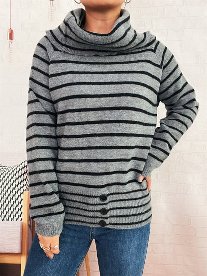 Damen Strickpullover Hochschließend Norvielle