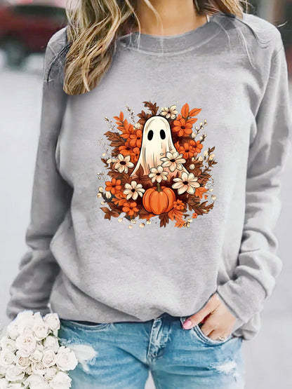 Damen Sweatshirt Herbstmotiv Gruselig Norvielle