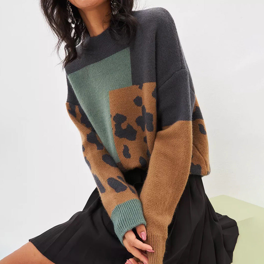 Damen Pullover Kreativer Mustermix Komfortschnitt
