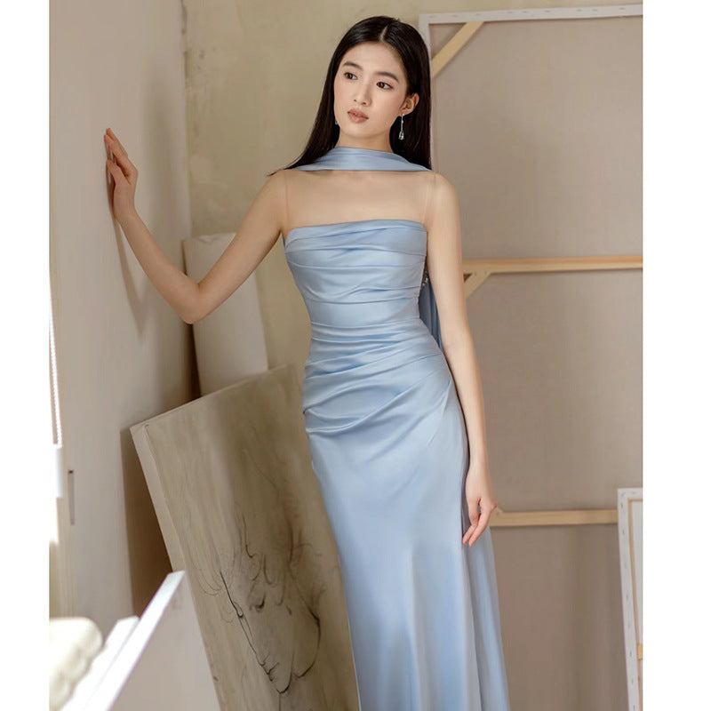 Norvielle Damen Strapless Abendkleid Figurbetont