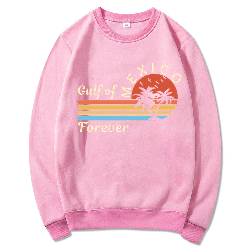 Damen Sweatshirt Tropisches Grafikdesign Baumwolle Modern