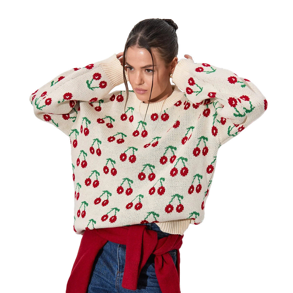 Damen Strickpullover Gemustert Lässig Norvielle